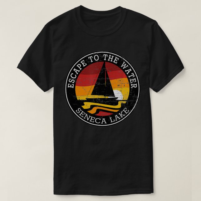 T-shirt Échapper À Water Seneca Lake New York Voilier R (Design devant)