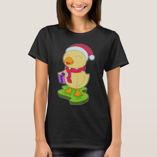T-shirt Écharpe de Noël de canard (Devant)