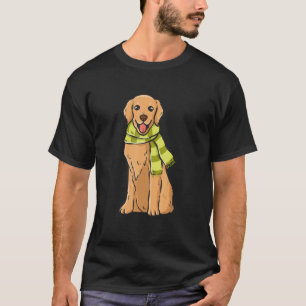 T-shirt Écharpe d'hiver Golden Retriever Amoureux des chie