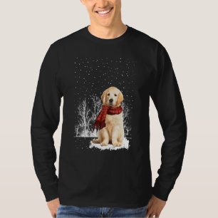 T-shirt Écharpe d'hiver Golden Retriever Chiens Arbre For