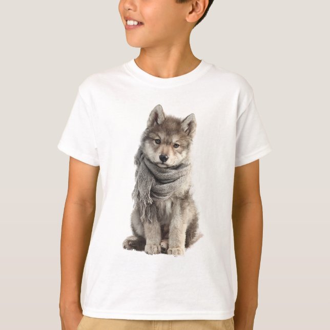 T-shirt Écharpe Douillette Loulou Loup Enfants (Devant)