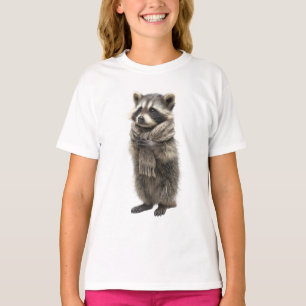 T-shirt Écharpe Douillette Raton Laveur Debout Enfants
