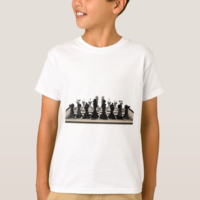 T-shirt Échecs avec pièces d'échecs : (Devant)