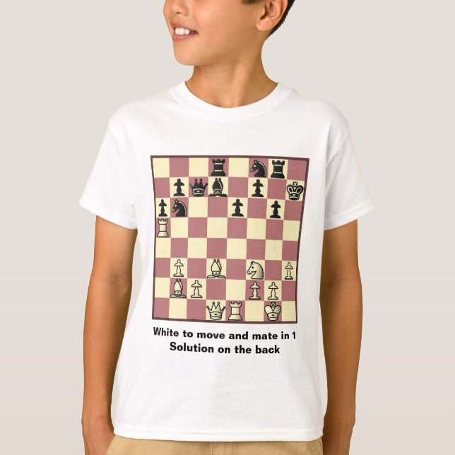 T-shirt Échecs Mate Dans 1 Puzzle #4 (Devant)