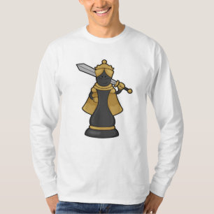 T-shirt Échecs Queen au jeu d'échecs avec épée