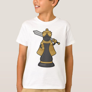 T-shirt Échecs Queen au jeu d'échecs avec épée