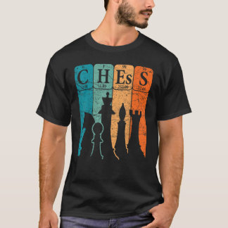 T-shirt Échecs Tableau Périodique Éléments Nerd Joueur d'é