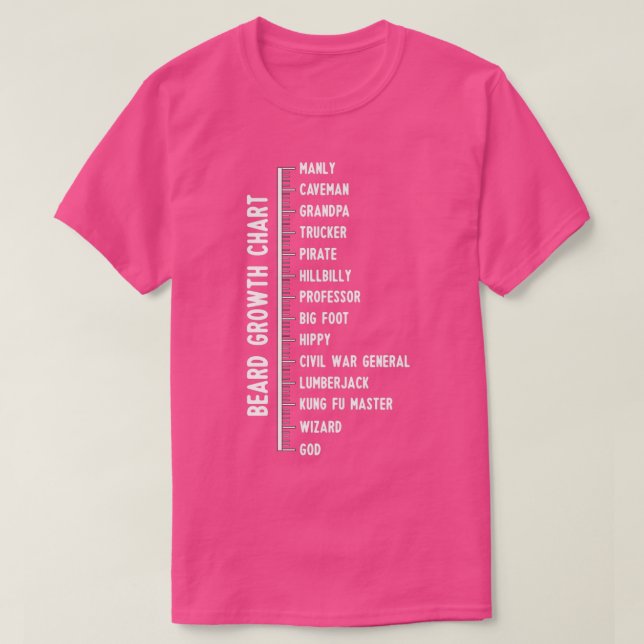 T-shirt Échelle de la barbe Amusante Tableau de croissance (Design devant)