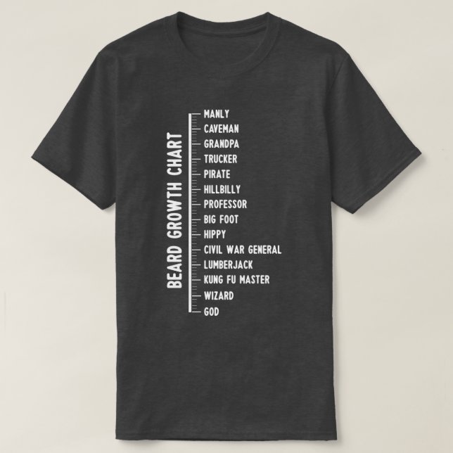 T-shirt Échelle de la barbe Amusante Tableau de croissance (Design devant)
