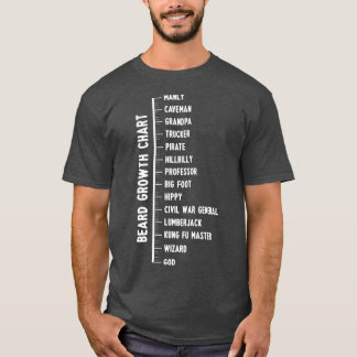 T-shirt Échelle de la barbe Amusante Tableau de croissance
