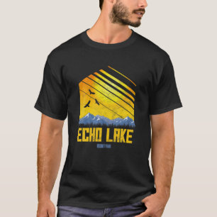 T-shirt Echo Lake Montana Mountains Randonnée Camping Vint
