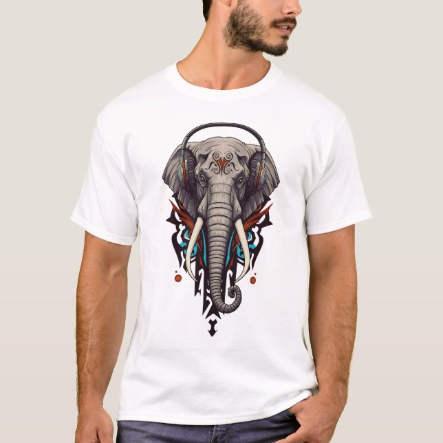 T-shirt Echo of Giants – Abstract Elephant in Sound (Devant)