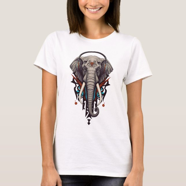 T-shirt Echo of Giants – Abstract Elephant in Sound (Devant)
