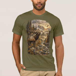 T-shirt Échos des hautes terres – Vieux taureau élaphe