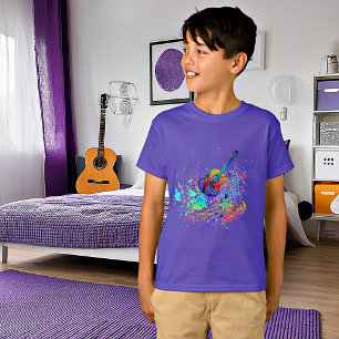 T-Shirt éclaboussé de guitare et d'accords