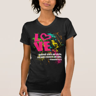 T-shirt Éclaboussure au néon de peinture de vers de bibl