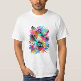 T-shirt Éclaboussure d'art urbain vibrant