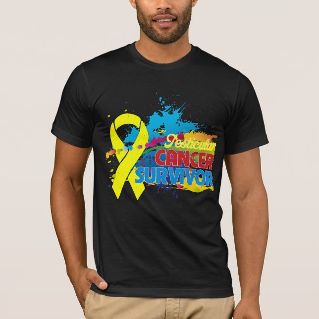 T-shirt Éclaboussure de couleur - survivant de cancer du (Devant)