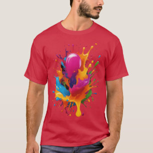 T-shirt éclaboussure de peinture colorée
