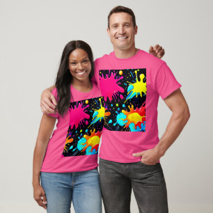 T-shirt Éclaboussure de peinture vibrante