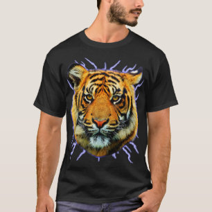 T-shirt Éclair de tigre vintage des années 90