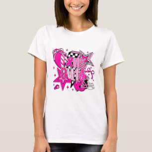 T-shirt Éclair rose Out Éclair Bolt Cancer du Sein Awa