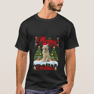 T-shirt Éclairage d'arbre de Noël pour femmes Chien Retrie