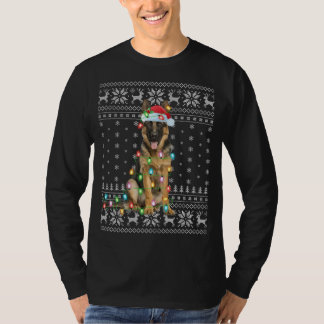 T-shirt Éclairage de Noël chapeau laide berger allemand Ch