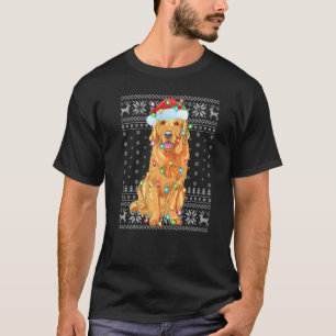 T-shirt Éclairage de Noël chapeau laide Golden Retriever C