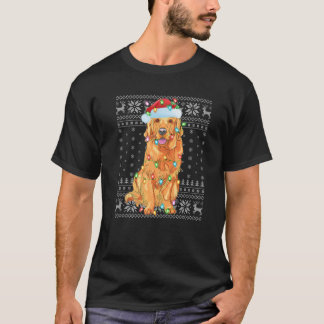 T-shirt Éclairage de Noël chapeau laide Golden Retriever C