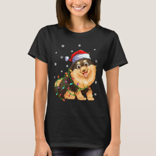 T-shirt Éclairage de Noël Chapeau Poméranien