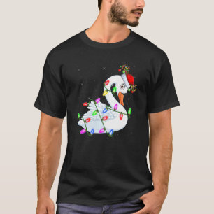 T-shirt Éclairage de Noël des oiseaux de cygne Père Noël N