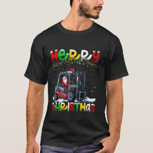T-shirt Éclairage de Noël Hat Forklift Joyeux Noël T