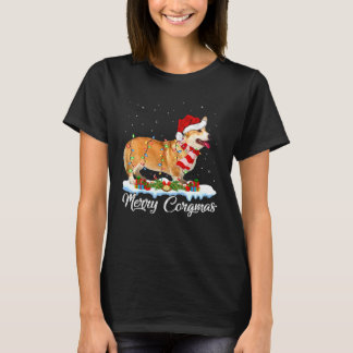 T-shirt Éclairage de Noël Joyeux Corgmas Corgi Noël