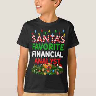 T-shirt Éclairage de Noël Père Noël Favori Analyste financ