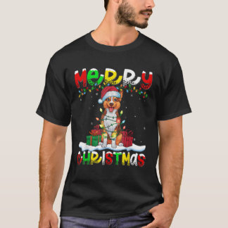 T-shirt Éclairage de Noël Père Noël Kelpie Australien Chie