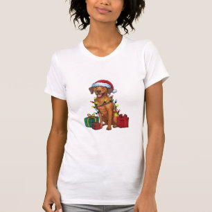 T-shirt Éclairage de Noël Père Noël Rhodesian Ridgeback Ch