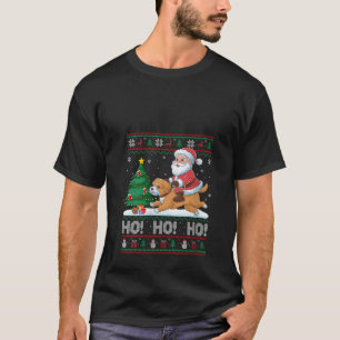 T-shirt Éclairage de sapin de Noël femmes Santa à cheval M