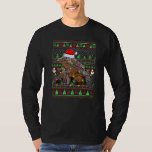 T-shirt Éclairage de style pull de Noël moche Komodo Drago