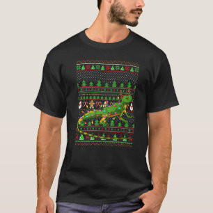 T-shirt Éclairage de style sucré moche Xmas Gecko Lizard C