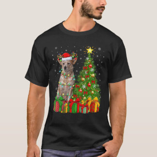 T-shirt Éclairage des arbres de Noël Chapeau chien de béta