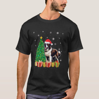 T-shirt Éclairage des arbres de Noël Chapeau Saint Bernard