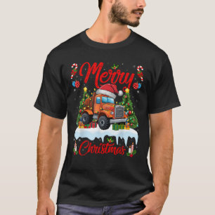 T-shirt Éclairage des arbres de Noël Chat de construction