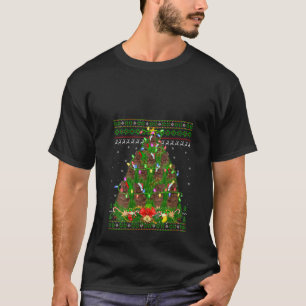 T-shirt Éclairage des arbres de Noël Père Noël laid Chien