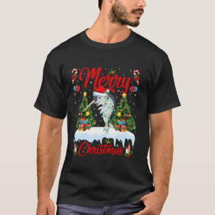 T-shirt Éclairage Narwhal Joyeux Arbre de Noël Père Noël N