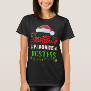 T-shirt Éclairage Noël Père Noël Favorite Hostess Noël