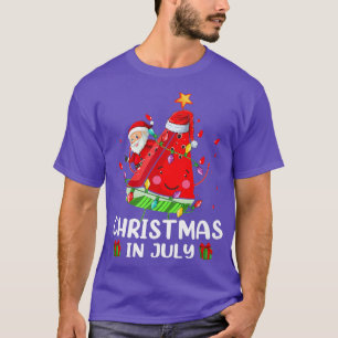 T-shirt Éclairage Père Noël Watermelon Xmas Tree Noël d'ét