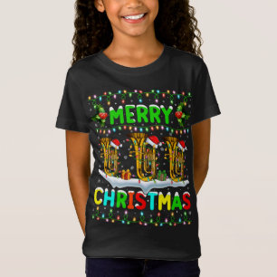 T-Shirt Éclairage Tuba Noël Joyeux Noël Tuba