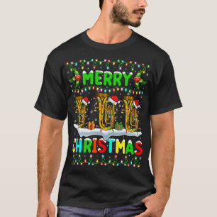 T-shirt Éclairage Tuba Noël Joyeux Noël Tuba