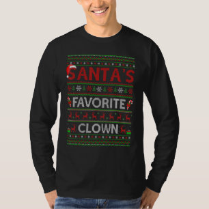 T-shirt Éclairage Xmas moche Père Noël Favori Clown Noël